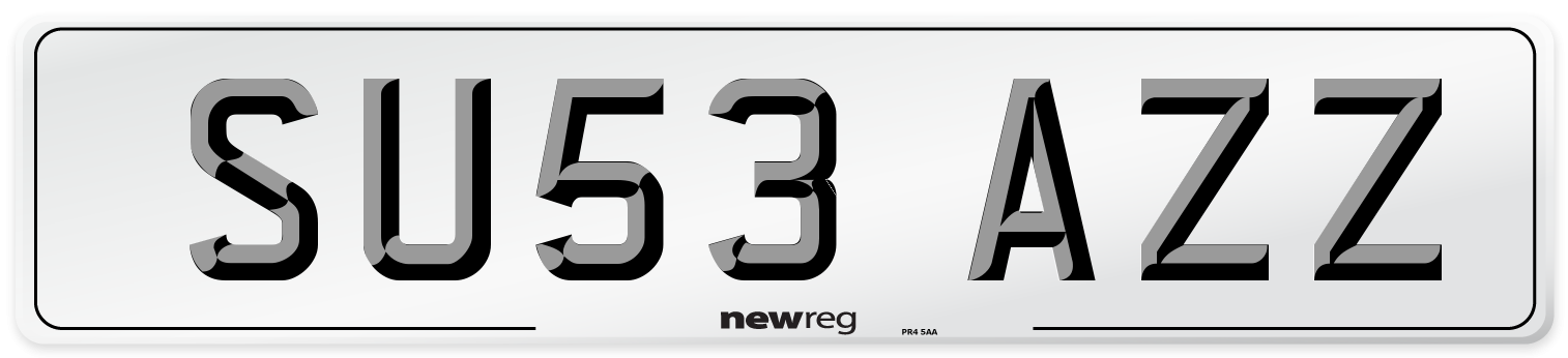SU53 AZZ Number Plate from New Reg